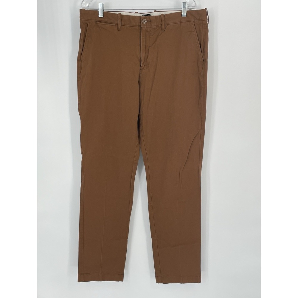 J Crew Pants Mens‎ See Measurements Brown Canvas Stretch 770 Straight Flat Front